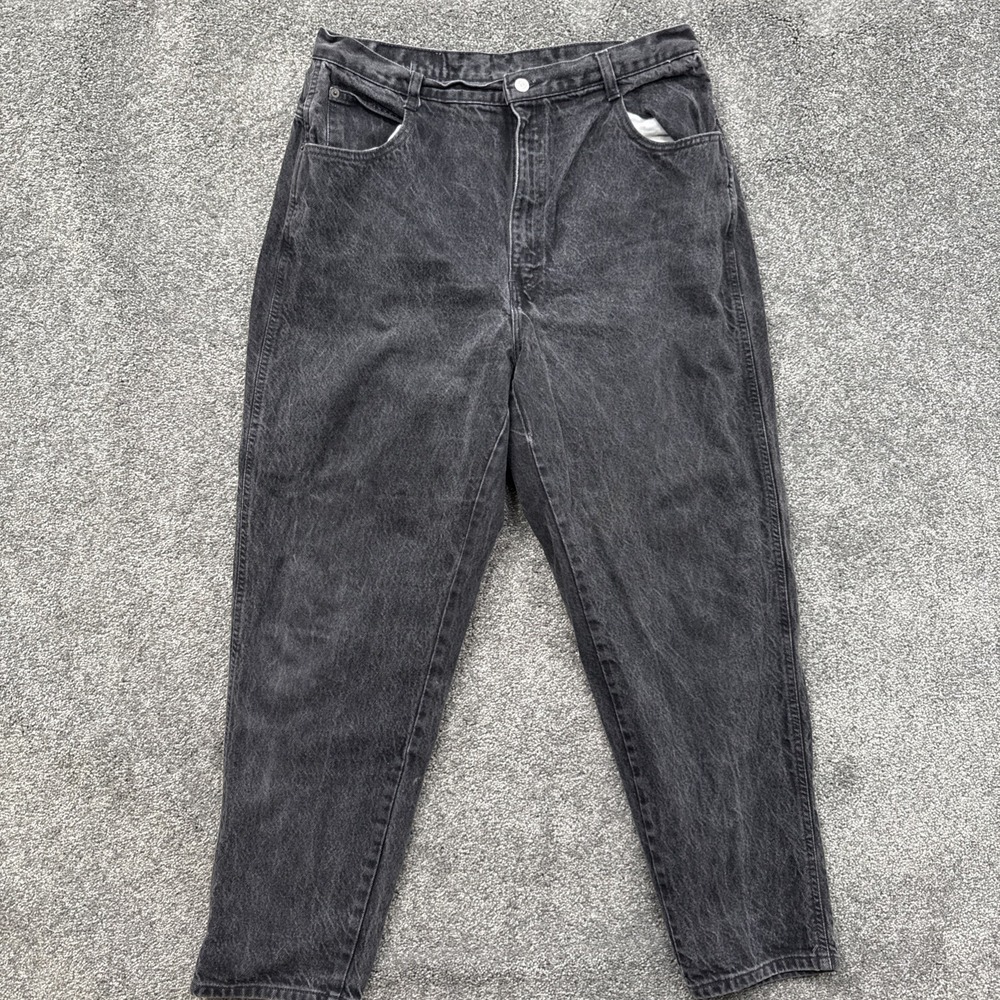 VTG Womens 20W Gitano Jeans Black Denim High Rise Pockets Zip J10665
